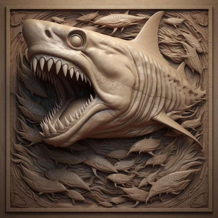 Nature and animals (st Megalodon 1, NATURE_7021) 3D models for cnc